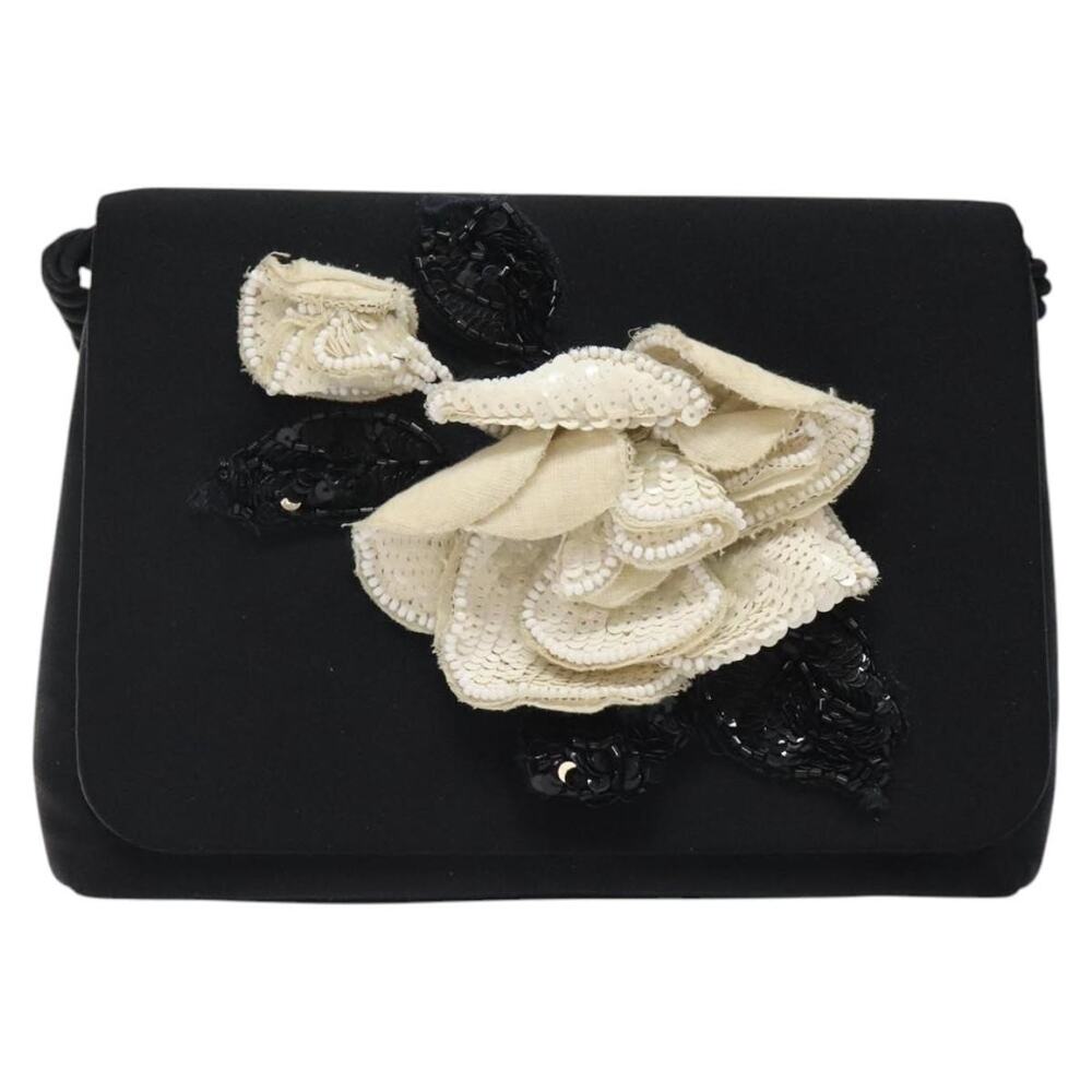 Chanel Silk Shoulder Bag Black